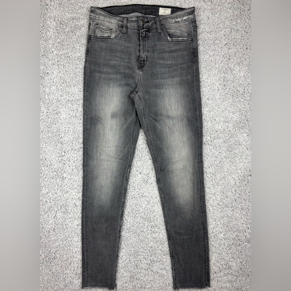 Bridge by Gly Jeans Womens 27 Ankle Skinny High Rise Stretch Raw Hem Fade Casual